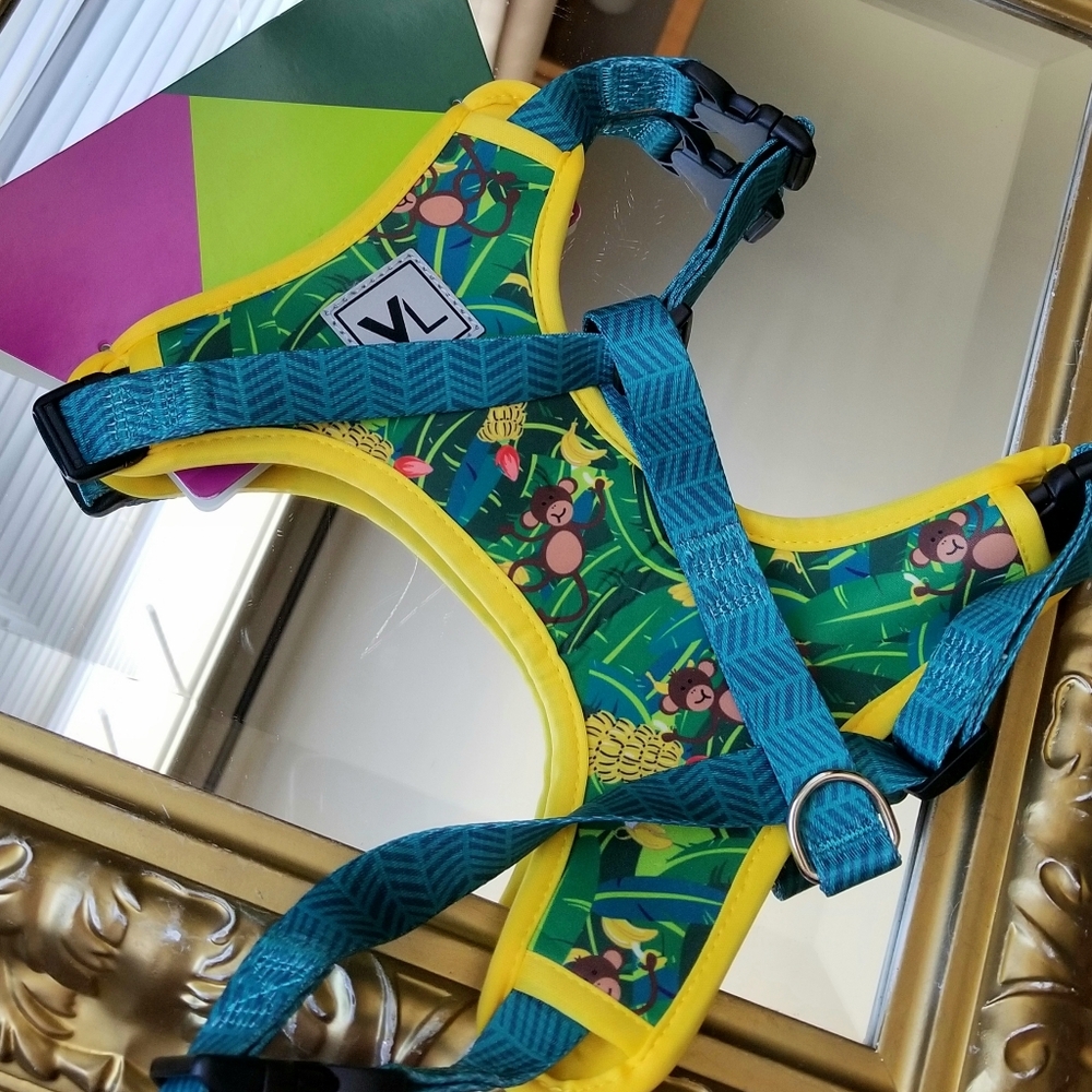 ❗Vibrant Life Reversible Monkey Jungle Theme Dog Harness Medium❗